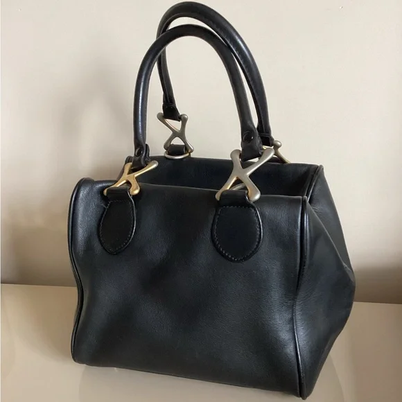 Kenar Black Mini Bag with Gold Accents RARE - Picture 2 of 7